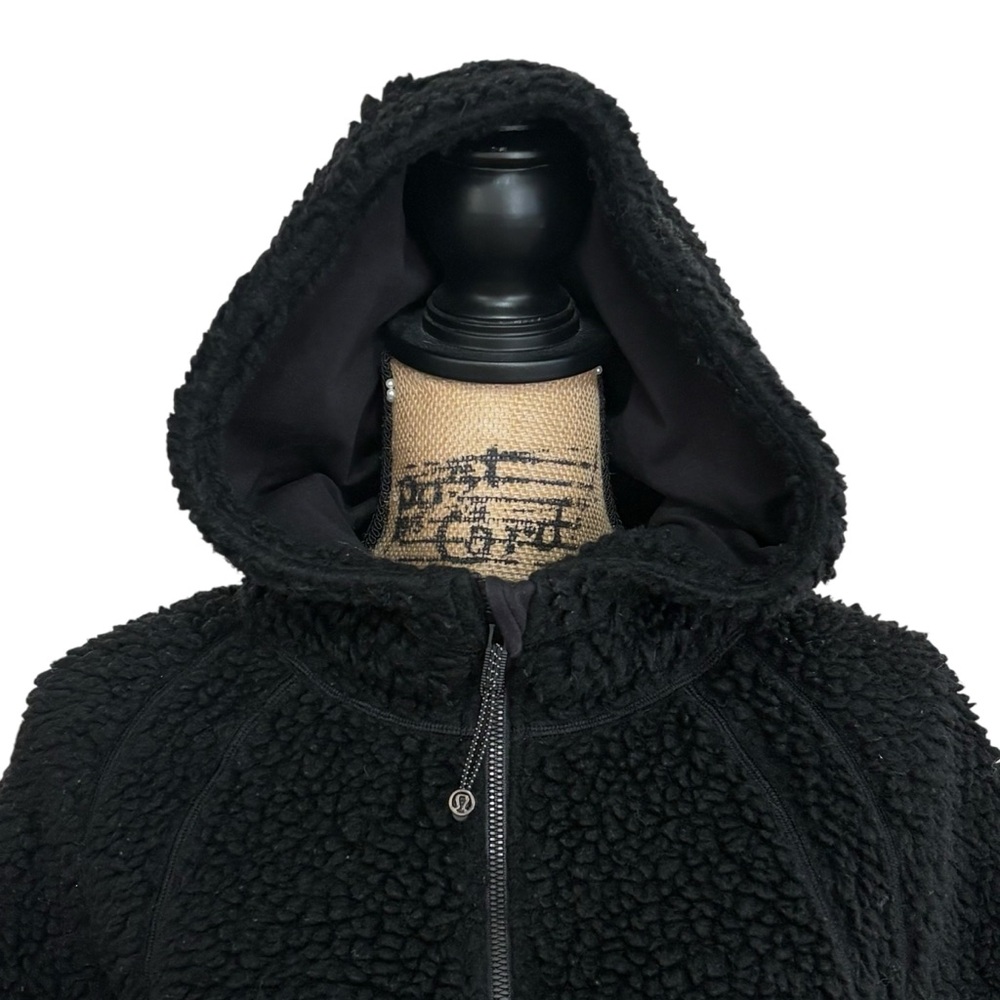 Lululemon Scuba Oversized Sherpa 1/2 Zip Pullover Black Hooded Size XS/Small - Picture 8 of 9